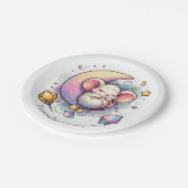 半月の赤ちゃんシャワーに寝るかわいいマウス ペーパープレート (アングル)