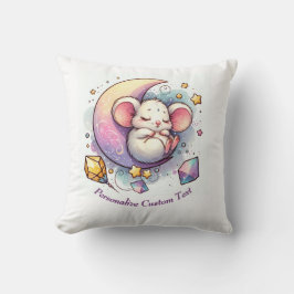 半月パーソナライズされたに眠る可愛いネズミ クッション