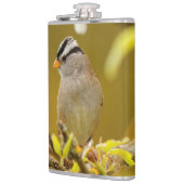 半月形の白い冠の雀の輪郭 フラスク (左)