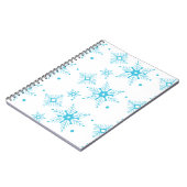 半月期クリスマスブルーの雪パターン(の模様が)ある片 ノートブック (左側)