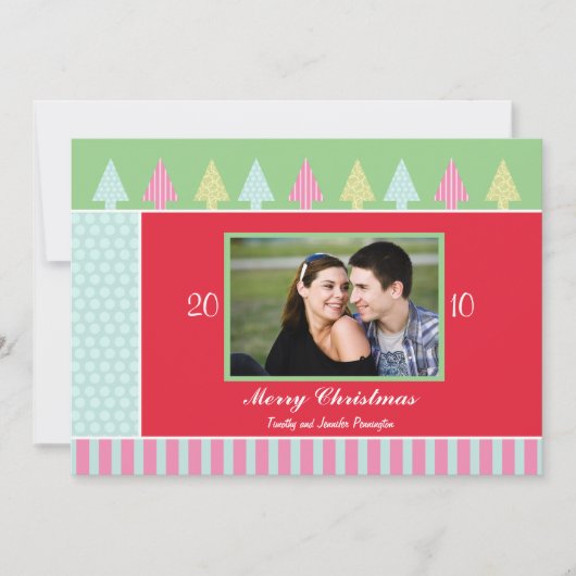 半月木クリスマスホリデーのフォトカード シーズンカード (正面)