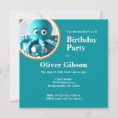 半月板ブルータコをテーマにしたお誕生日ケーキ 招待状 (裏面)