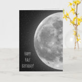 半月白熱［赤熱］光を放つの誕生日 カード (黄色い花)