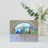 半月窓の水カラーカスタム ポストカード (スタンド正面)