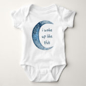 半月 |こうやって目が覚めた ベビーボディスーツ (正面)