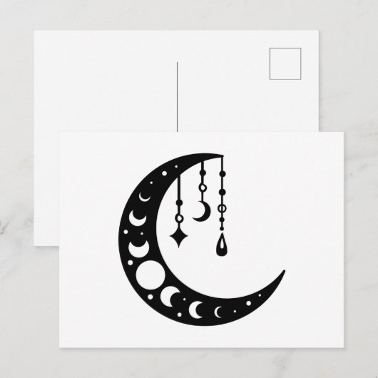 半月、月相 ポストカード (正面/裏面)
