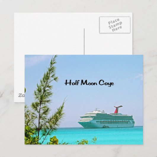 半月Cayeバハマ ポストカード (正面/裏面)