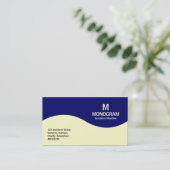 半波モノグラム-濃紺の000066のクリーム 名刺 (スタンド正面)