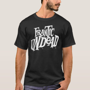 "半狂乱の完全に死んでいない"白いロゴの黒のTシャツ Tシャツ