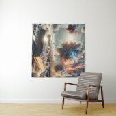 半現実の浮動ブックとフラクタル超高層ビル タペストリー (インサイチュ(横))