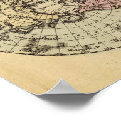 半球手彩色アトラスマップ ポスター (角)