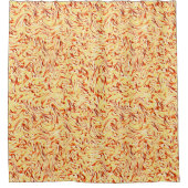 半生のキャベツ、黄色、珊瑚のように見える シャワーカーテン (正面)