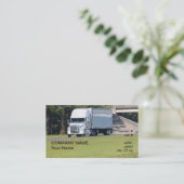 半白のトラックおよびトレーラー 名刺 (スタンド正面)
