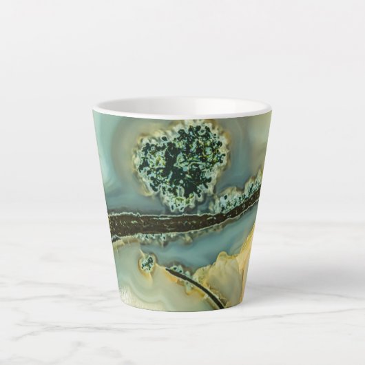 半石の中大切に カフェラテマグ (正面)