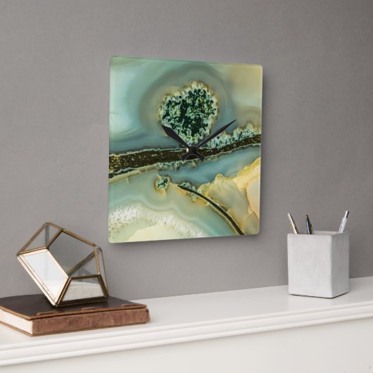 半石の中大切に スクエア壁時計 (オフィス)