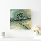 半石の中大切に スクエア壁時計 (ホーム)