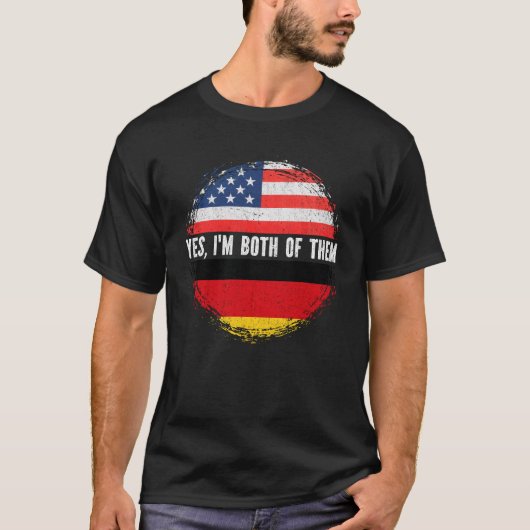 半米半ドイツ米国国旗ドイツ Tシャツ (正面)