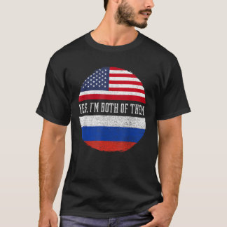 半米半ロシアの米州旗ロシア遺産局 Tシャツ