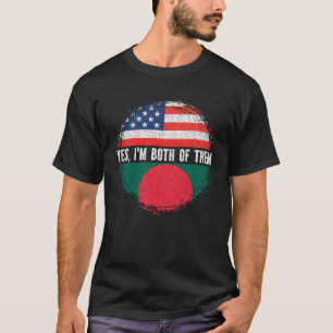 半米半国半バングラデシュ米国国旗バングラデシュ Tシャツ