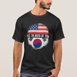 半米半韓米国旗の韓国 Tシャツ