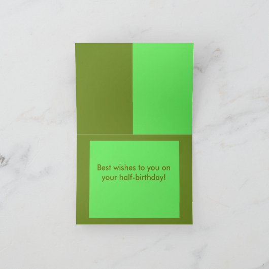 半誕生日カード カード (内部)