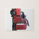 半赤のトラクターのTralerの金属トラック ジグソーパズル (横)