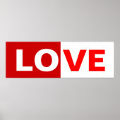 半赤/半白のラブワード ポスター (正面)