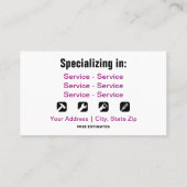 半身女性サービス両面 名刺 (裏面)