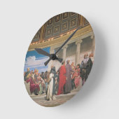 半輪車:全年齢作家、右詳細 ラウンド壁時計 (傾斜)