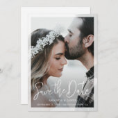 半透エレガント明の写真のスクリ縁どプ セーブザデート (正面/裏面)