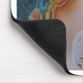 半透明なティール（緑がかった色）及び錆の瑪瑙 マウスパッド (コーナー)