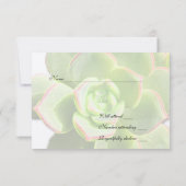 半透明な緑の水気が多いヴィンテージのrsvp 出欠カード (裏面)