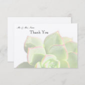 半透明な緑のSucculentは感謝していしています サンキューカード (正面/裏面)