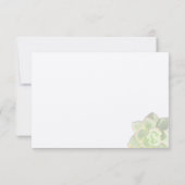 半透明な緑のSucculentは感謝していしています サンキューカード (裏面)