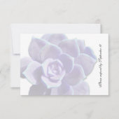 半透明な薄紫の水気が多いヴィンテージのrsvp 出欠カード (正面)