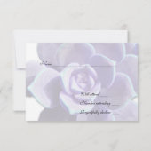 半透明な薄紫の水気が多いヴィンテージのrsvp 出欠カード (裏面)