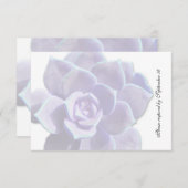 半透明な薄紫の水気が多いヴィンテージのrsvp 出欠カード (正面/裏面)