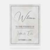 半透明のタレ結婚ホワイトへようこそ アクリルサイン (正面)