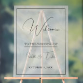 半透明のタレ結婚ホワイトへようこそ アクリルサイン (ニュートラル)