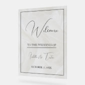 半透明のタレ結婚ホワイトへようこそ アクリルサイン (傾斜)