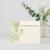 半透明の多肉パーソナライズされたレシピカード ポストカード (スタンド正面)