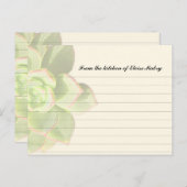 半透明の多肉パーソナライズされたレシピカード ポストカード (正面/裏面)