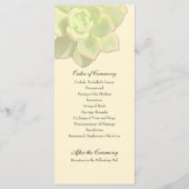 半透明の多肉性クリーム結婚式 プログラム (裏面)