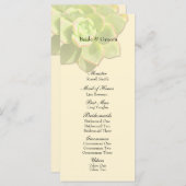 半透明の多肉性クリーム結婚式 プログラム (正面/裏面)