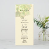 半透明の多肉性クリーム結婚式 プログラム (スタンド正面)