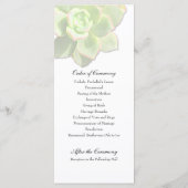 半透明の多肉白色結婚式 プログラム (裏面)