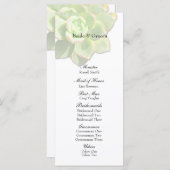 半透明の多肉白色結婚式 プログラム (正面/裏面)