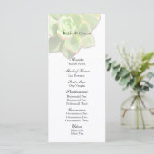 半透明の多肉白色結婚式 プログラム (スタンド正面)