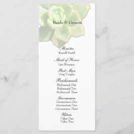 半透明の多肉白色結婚式 プログラム