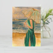 半透明の女性バイザシーフラットノテカード サンキューカード (スタンド正面)